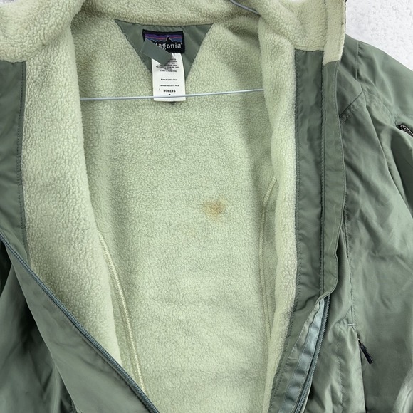 Patagonia Jacket Womens Small Green Full Zip Fleece Lined Outdoors Hiking Coat‎ - Picture 2 of 8